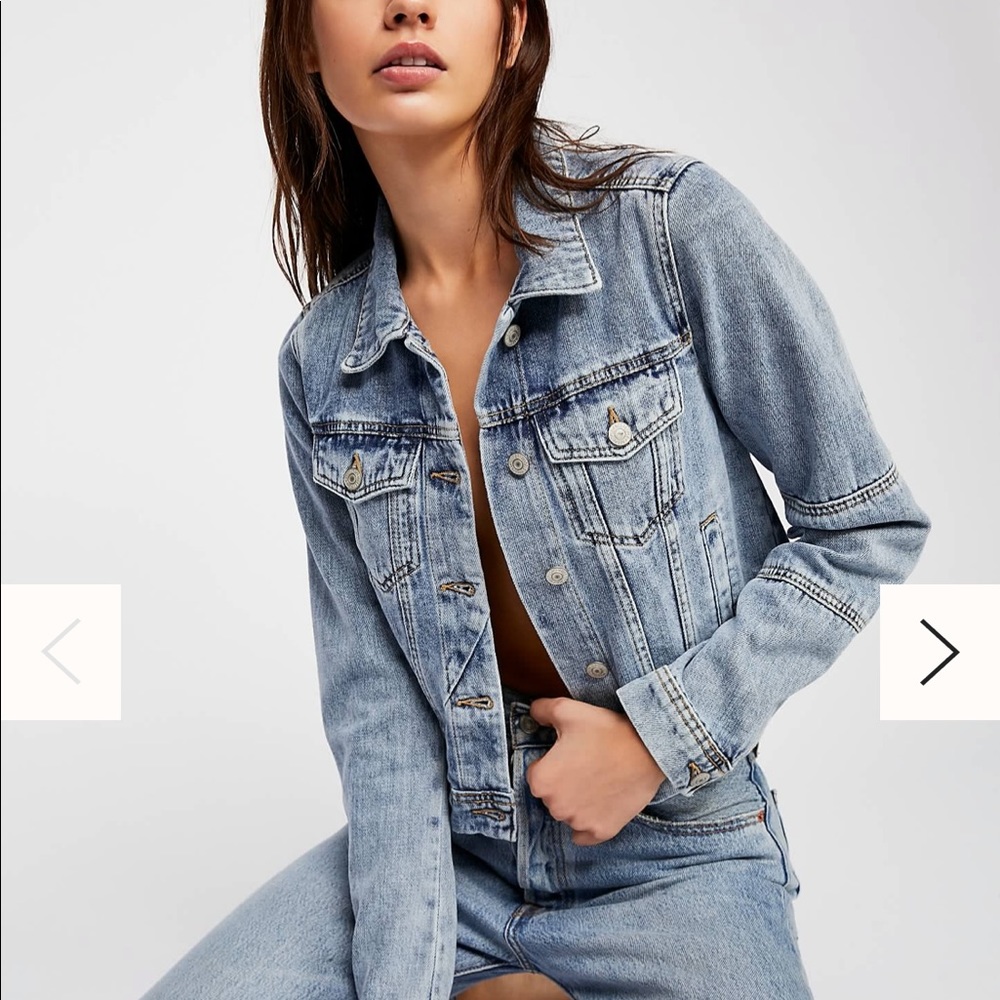 NWOT Free People Rumors Denim Cropped Jakcet